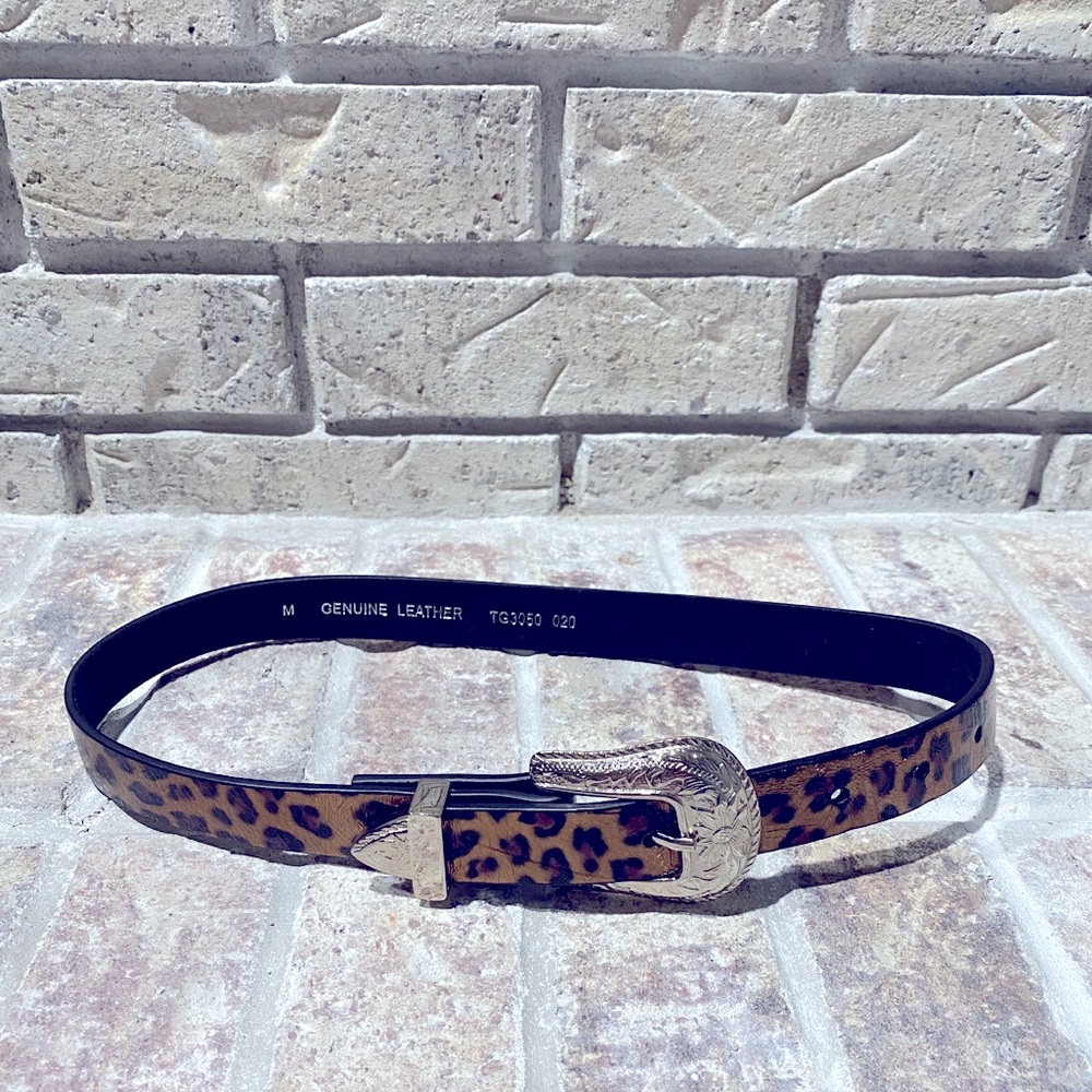 Western Animal Print Leather Belt/ Show Belt